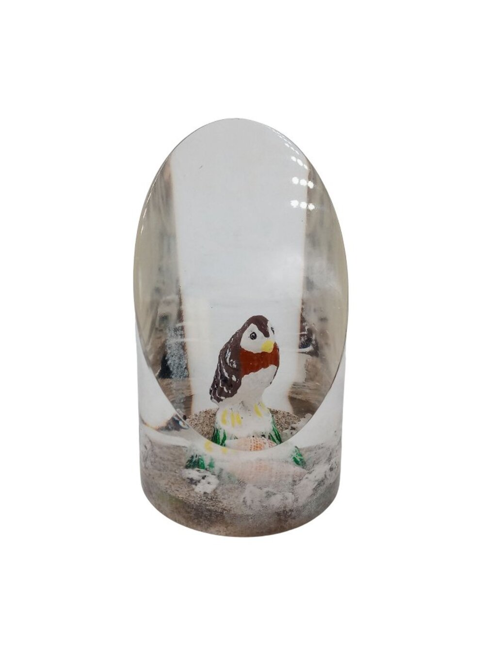 Owl Bird Paperweight Seashells Seagull Vintage Figurine
